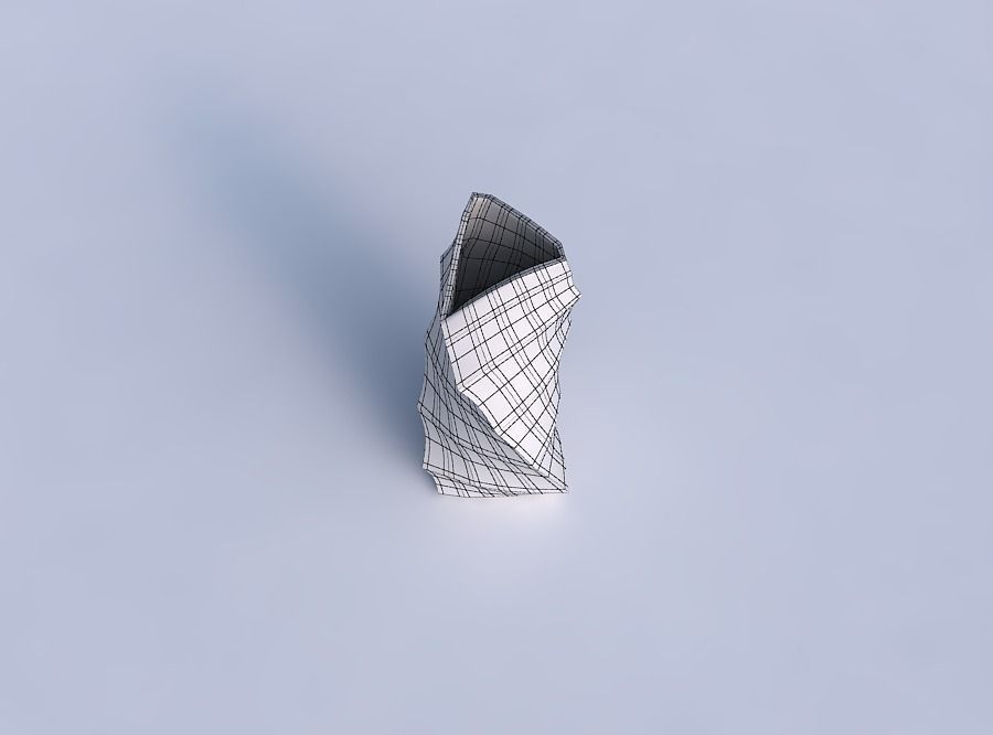 Vase bulky helix with curved creases 3D print model_6