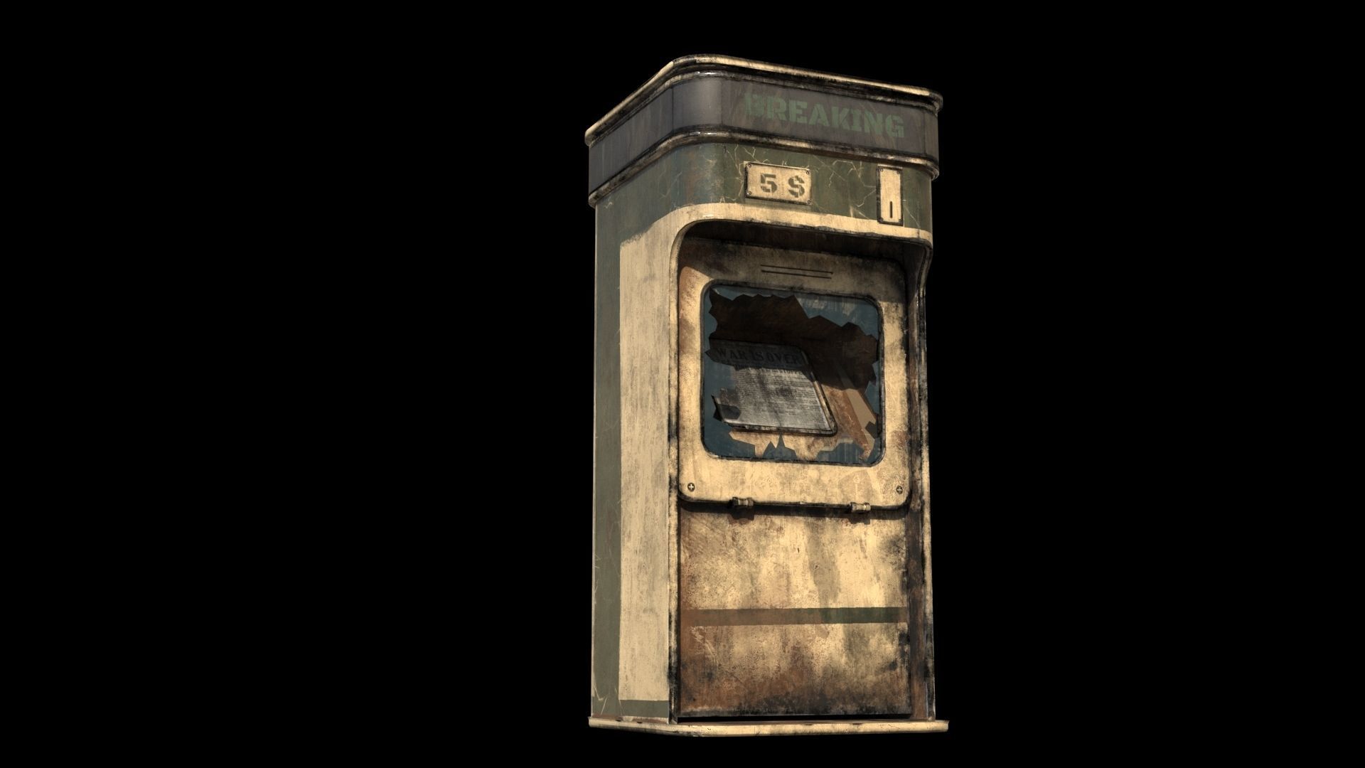 Newsstand old newspaper machine Low-poly 3D model_4