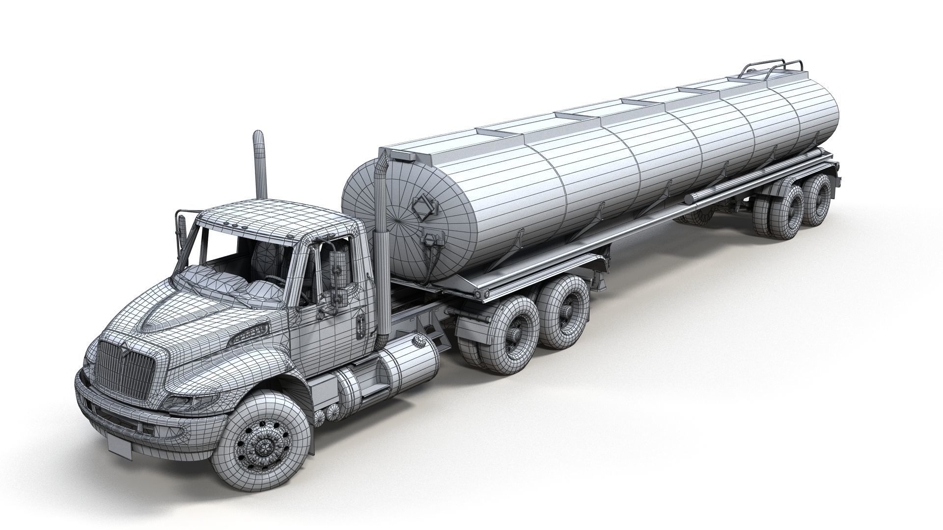 Industrial International Durastar fuel trailer Low-poly 3D model_16