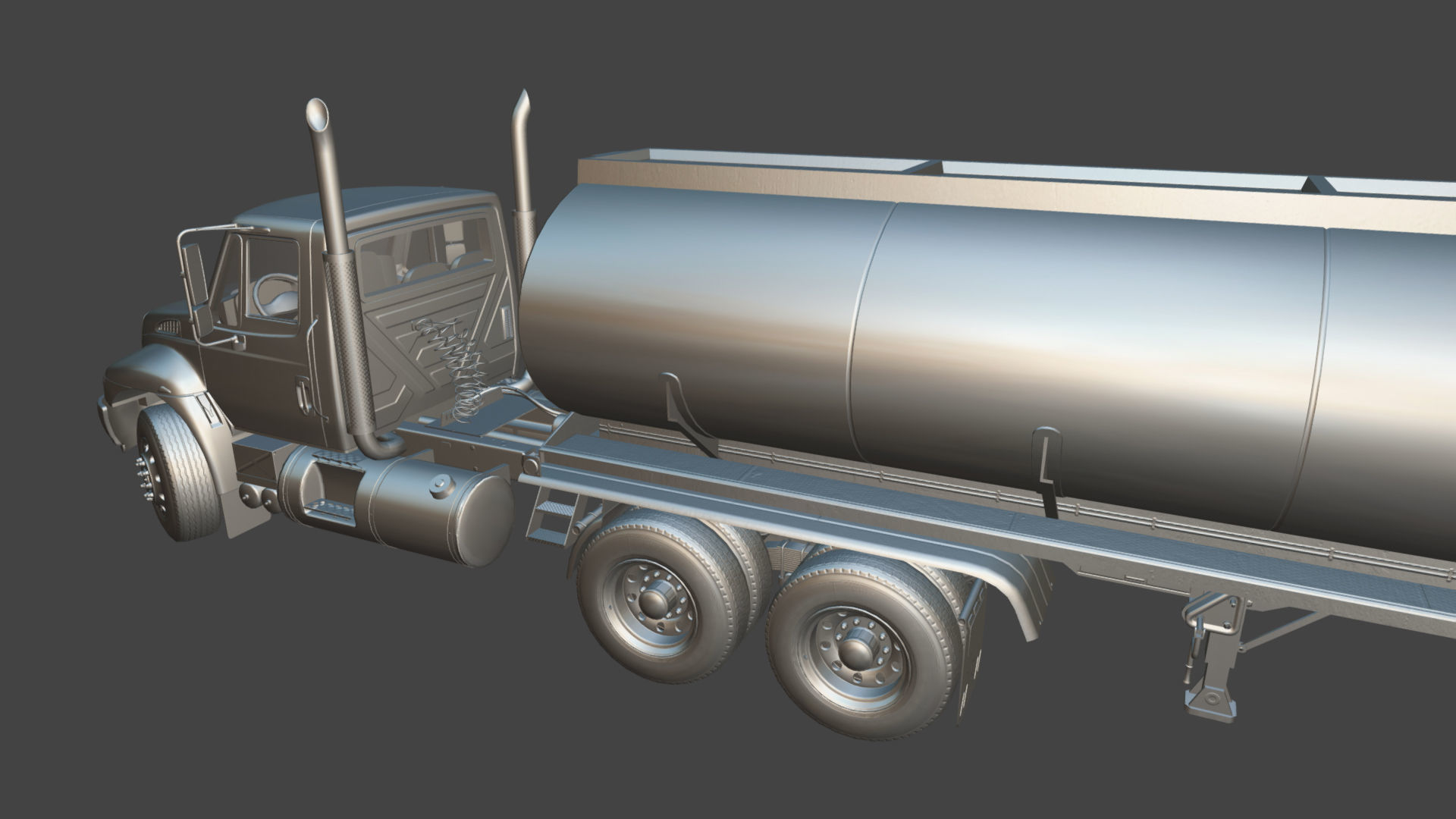 Industrial International Durastar fuel trailer Low-poly 3D model_45