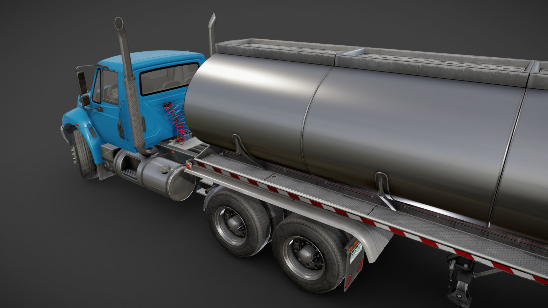 Industrial International Durastar fuel trailer Low-poly 3D model_35