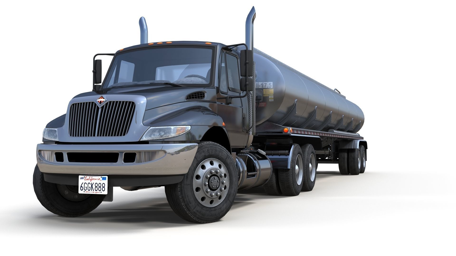 Industrial International Durastar fuel trailer Low-poly 3D model_12