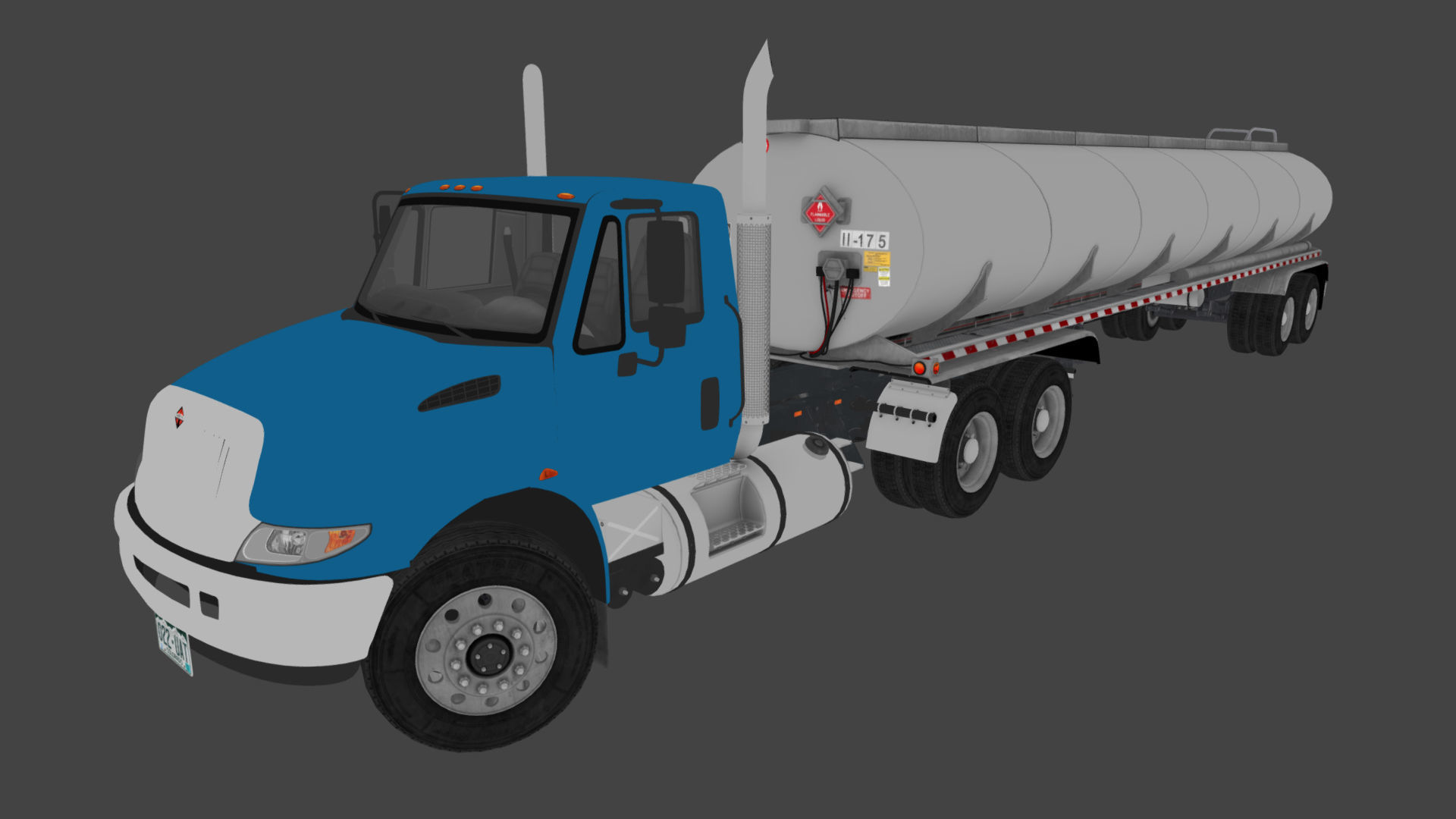 Industrial International Durastar fuel trailer Low-poly 3D model_46