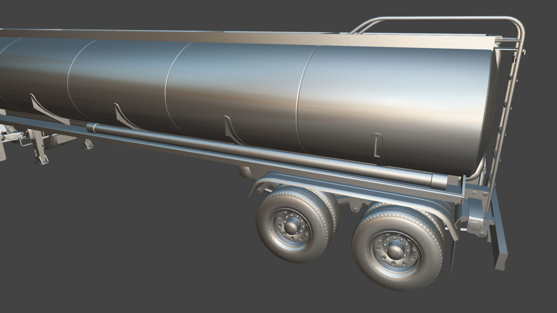 Industrial International Durastar fuel trailer Low-poly 3D model_44
