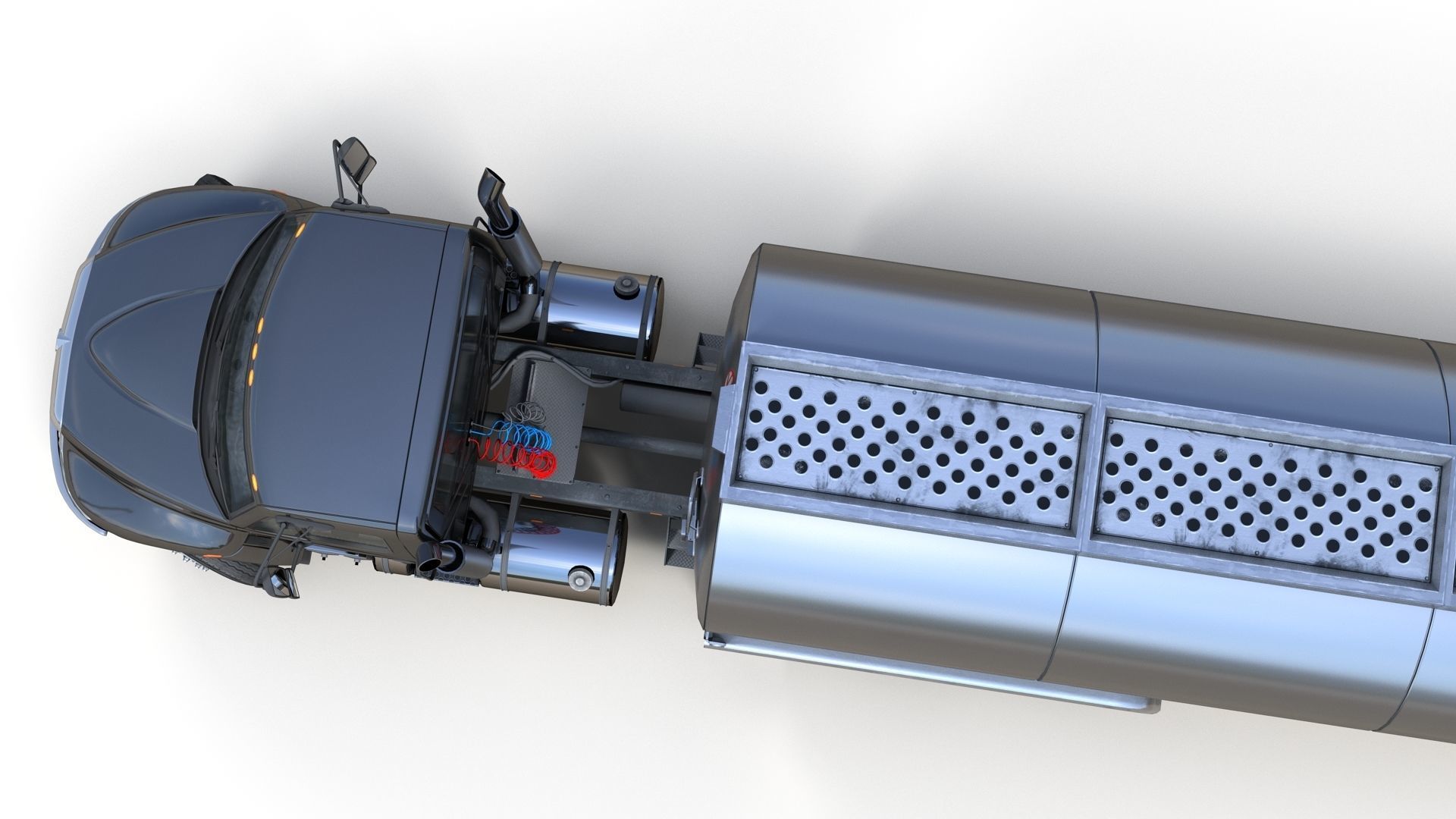 Industrial International Durastar fuel trailer Low-poly 3D model_11