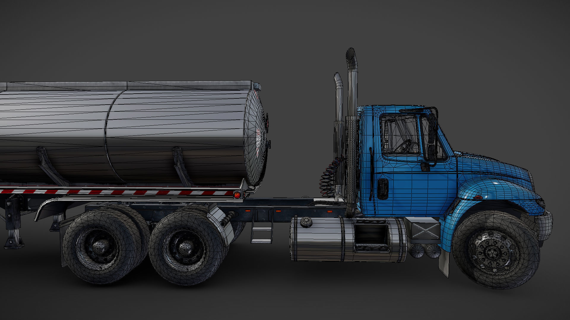 Industrial International Durastar fuel trailer Low-poly 3D model_41
