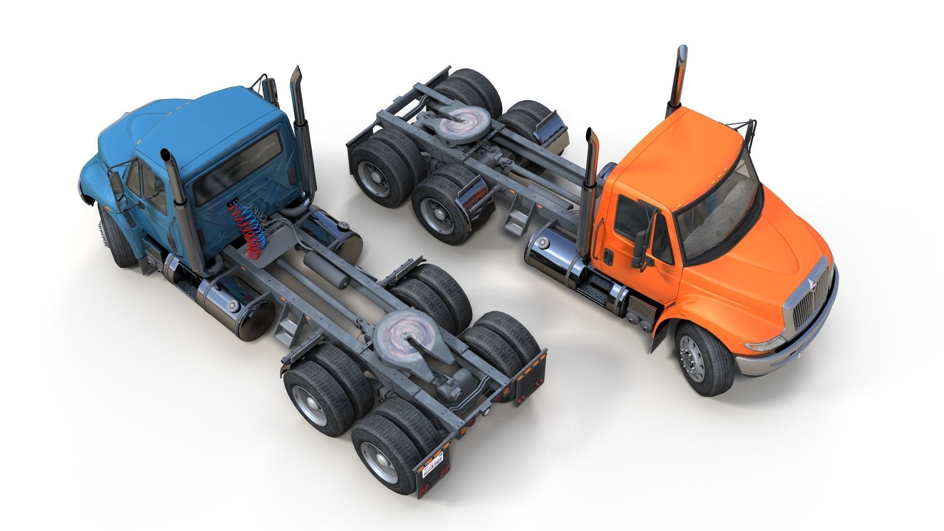 Industrial International Durastar fuel trailer Low-poly 3D model_14