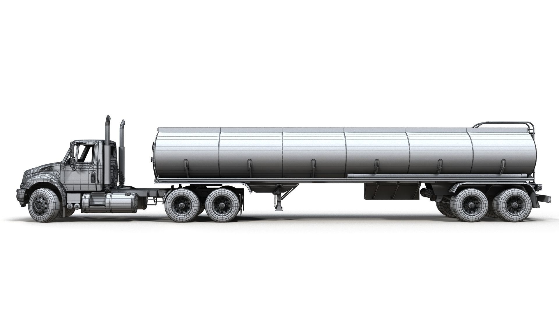 Industrial International Durastar fuel trailer Low-poly 3D model_27