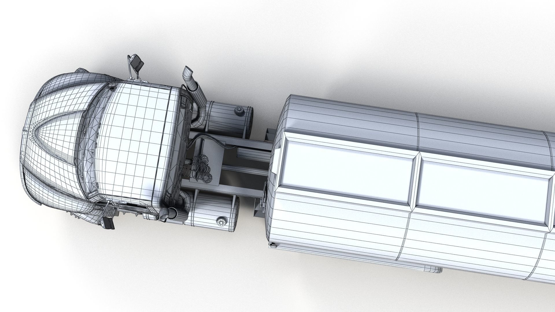 Industrial International Durastar fuel trailer Low-poly 3D model_25