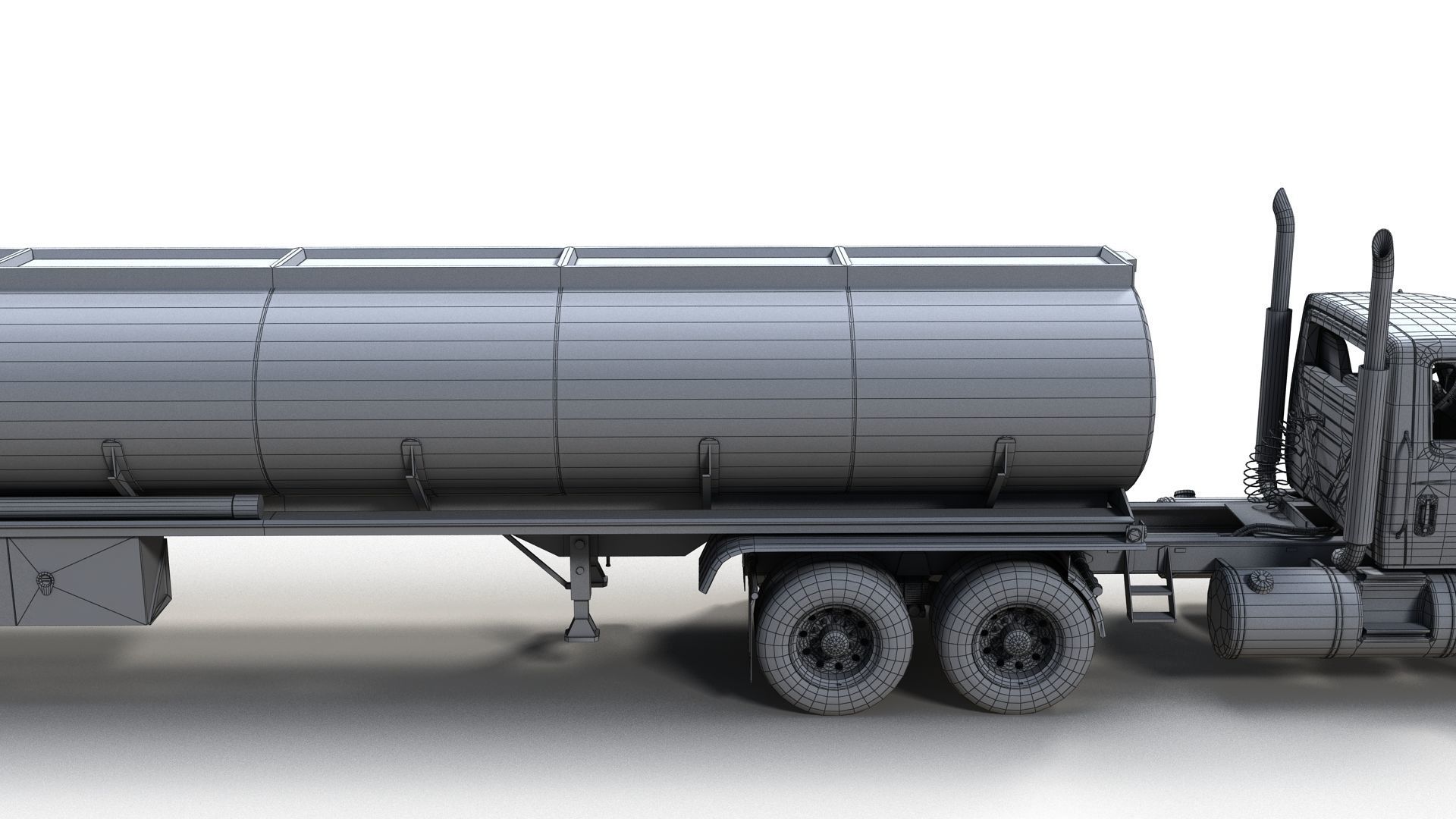 Industrial International Durastar fuel trailer Low-poly 3D model_22