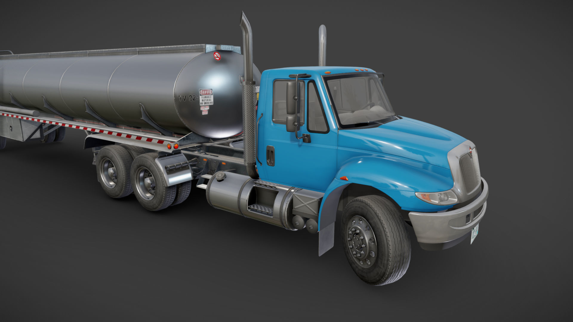 Industrial International Durastar fuel trailer Low-poly 3D model_30