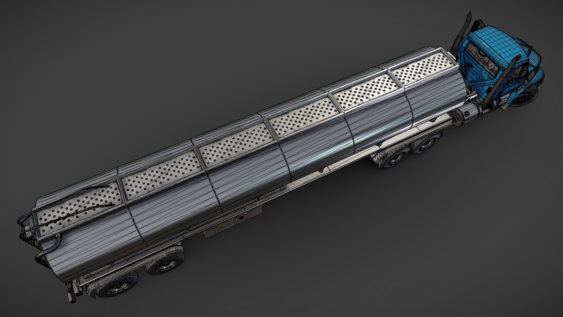 Industrial International Durastar fuel trailer Low-poly 3D model_38