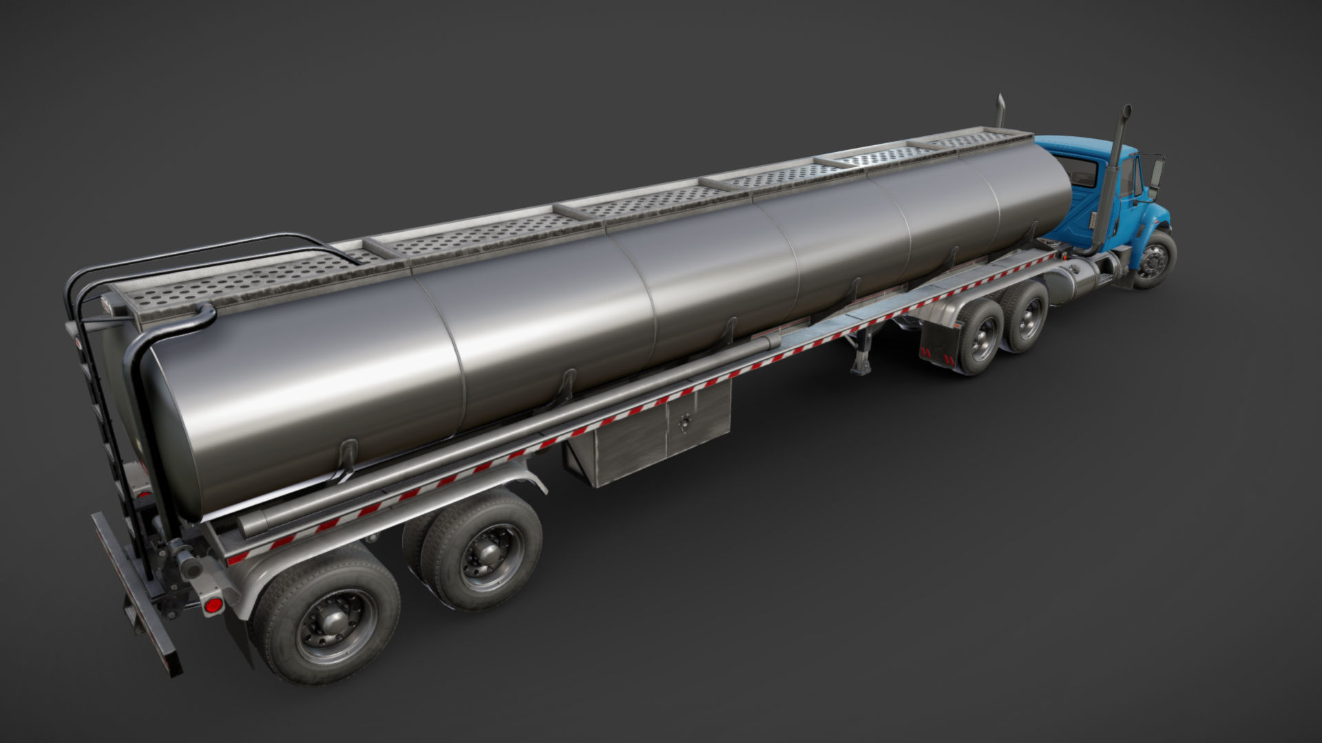 Industrial International Durastar fuel trailer Low-poly 3D model_28