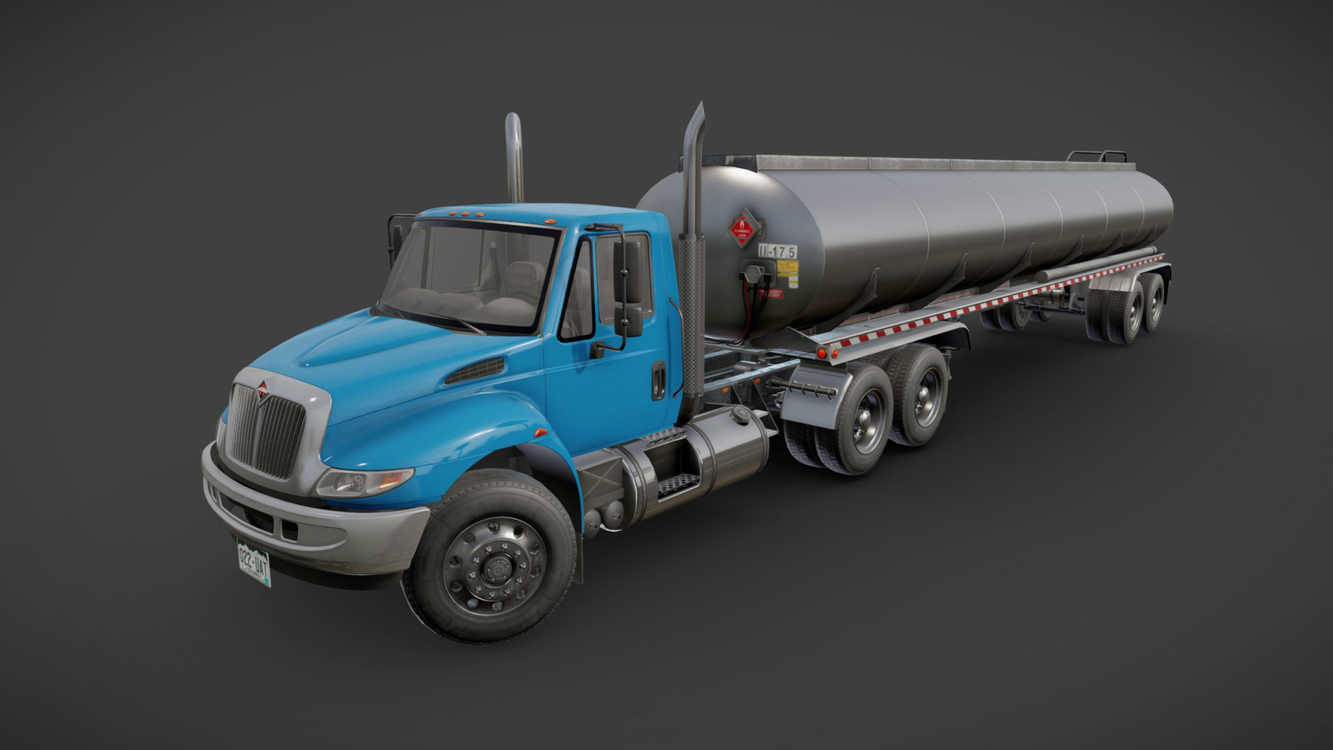Industrial International Durastar fuel trailer Low-poly 3D model_31