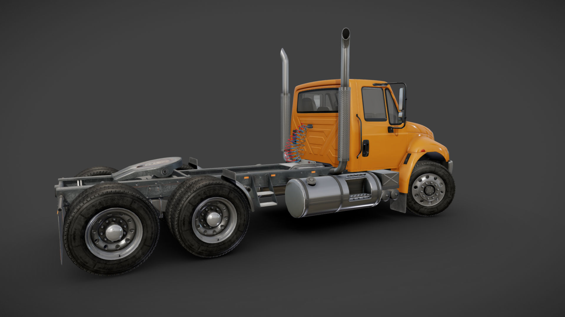 Industrial International Durastar fuel trailer Low-poly 3D model_37