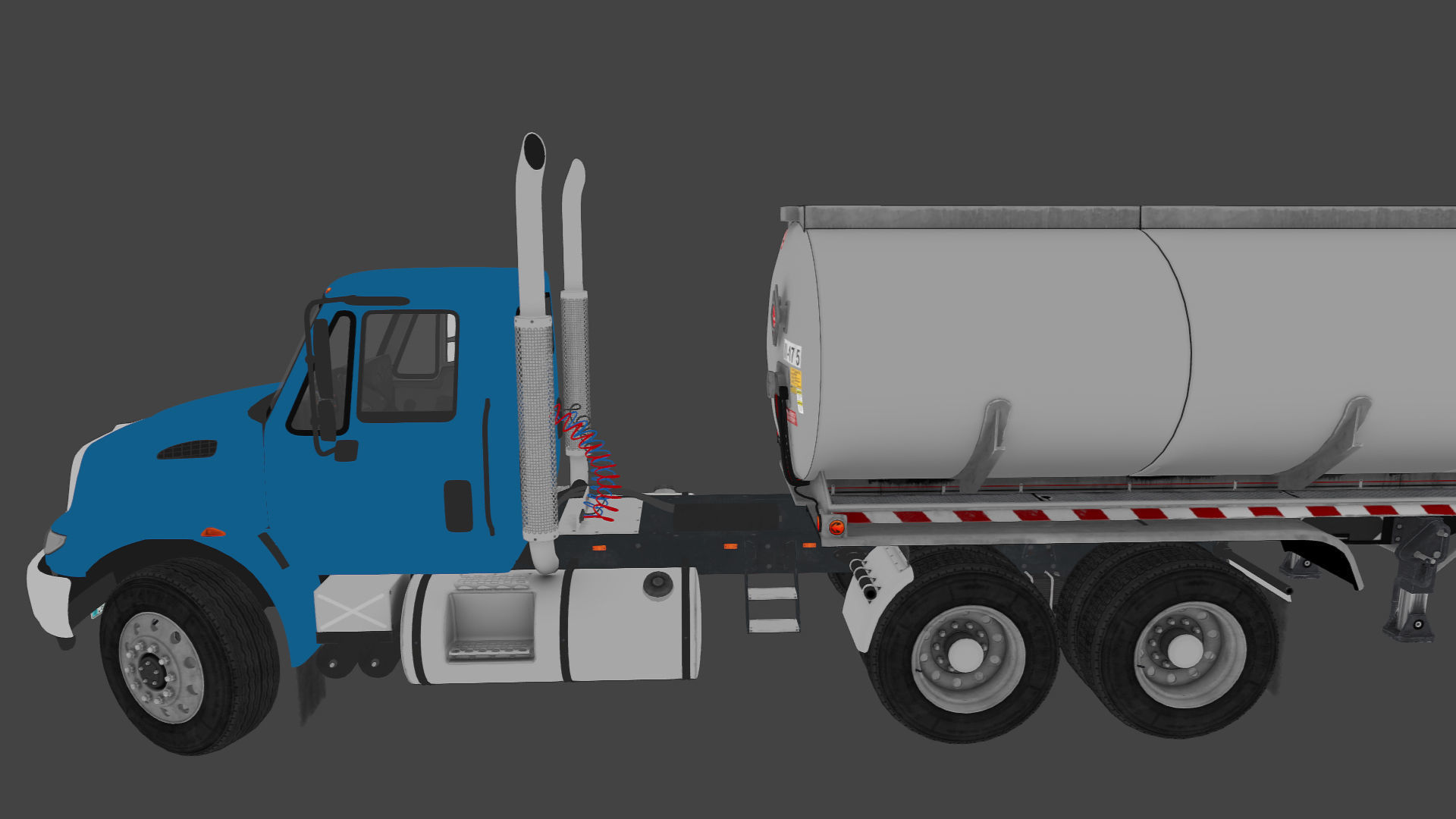 Industrial International Durastar fuel trailer Low-poly 3D model_48