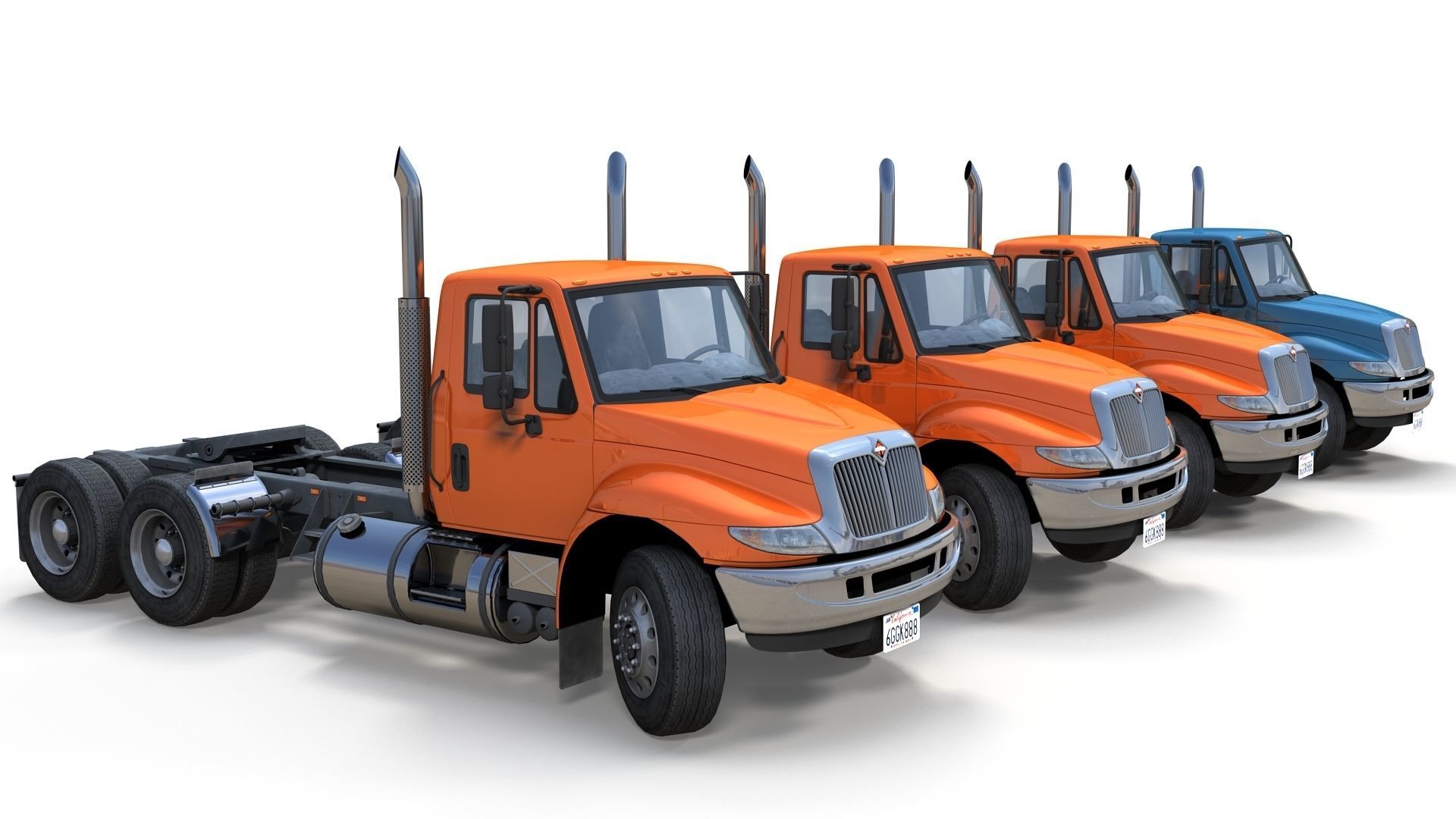 Industrial International Durastar fuel trailer Low-poly 3D model_15