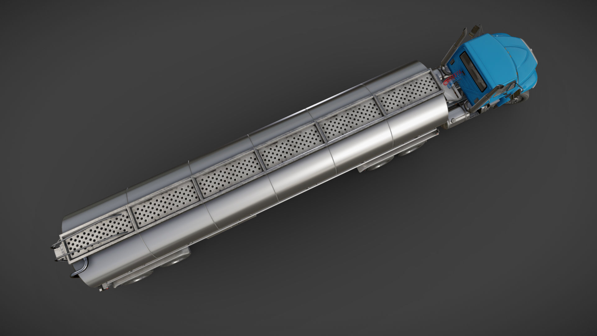Industrial International Durastar fuel trailer Low-poly 3D model_29