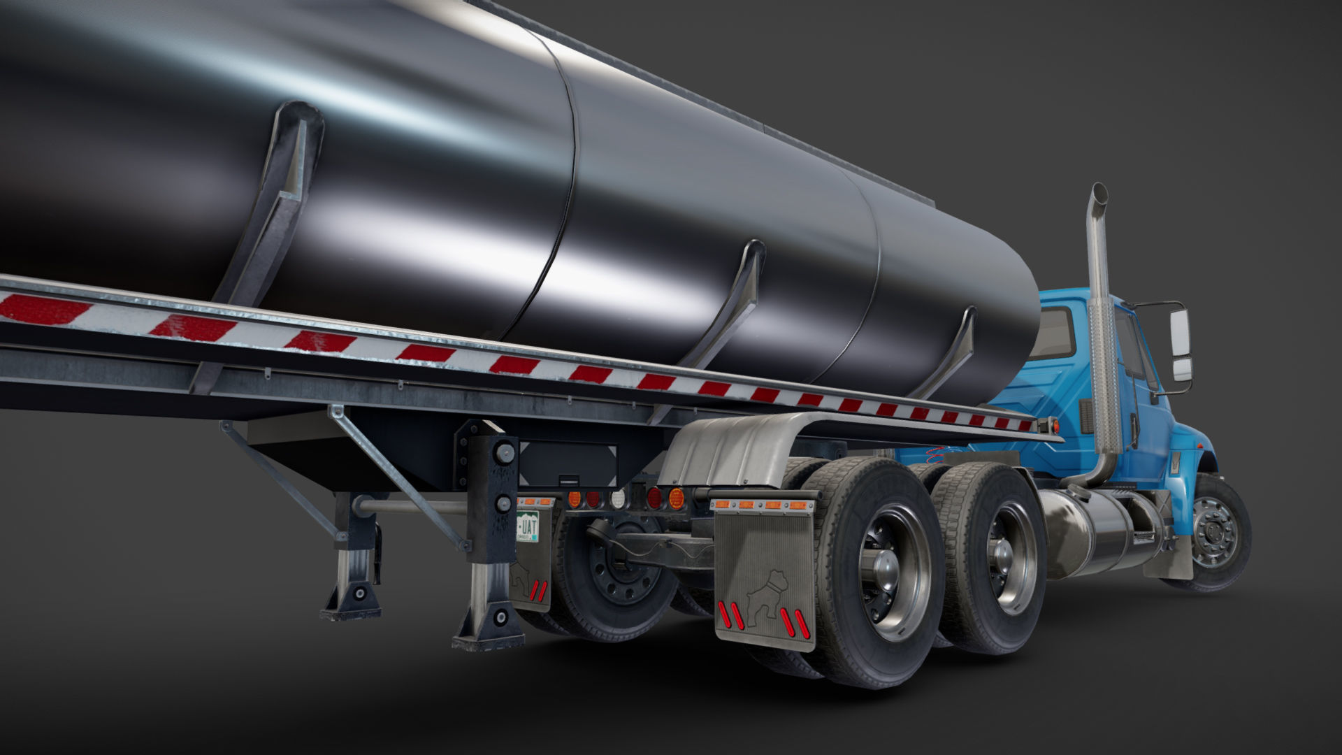 Industrial International Durastar fuel trailer Low-poly 3D model_34