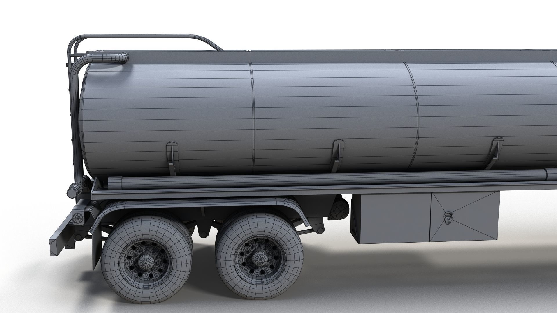 Industrial International Durastar fuel trailer Low-poly 3D model_24