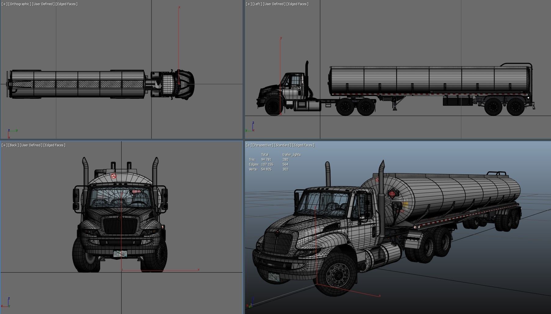 Industrial International Durastar fuel trailer Low-poly 3D model_51