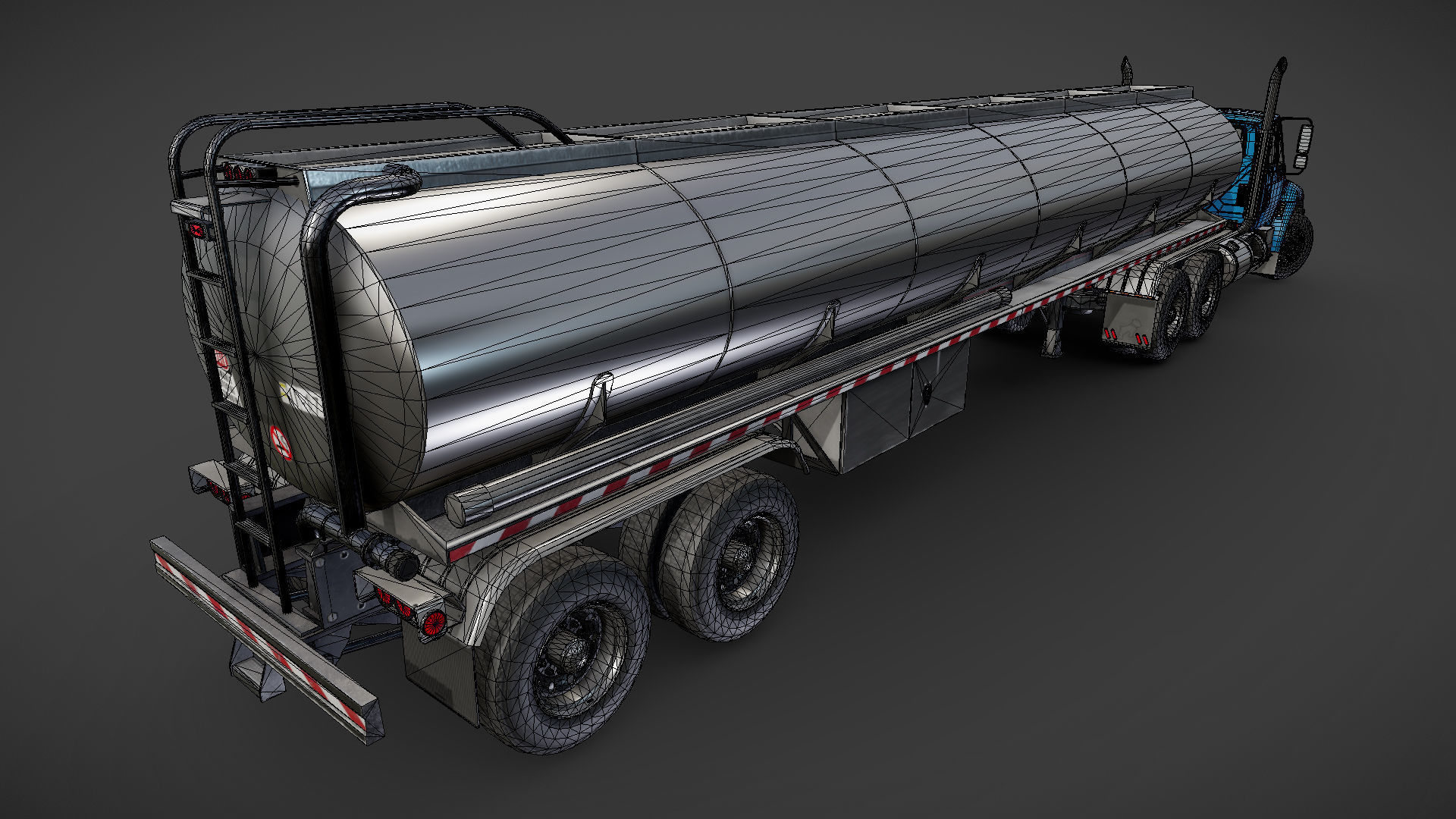Industrial International Durastar fuel trailer Low-poly 3D model_40