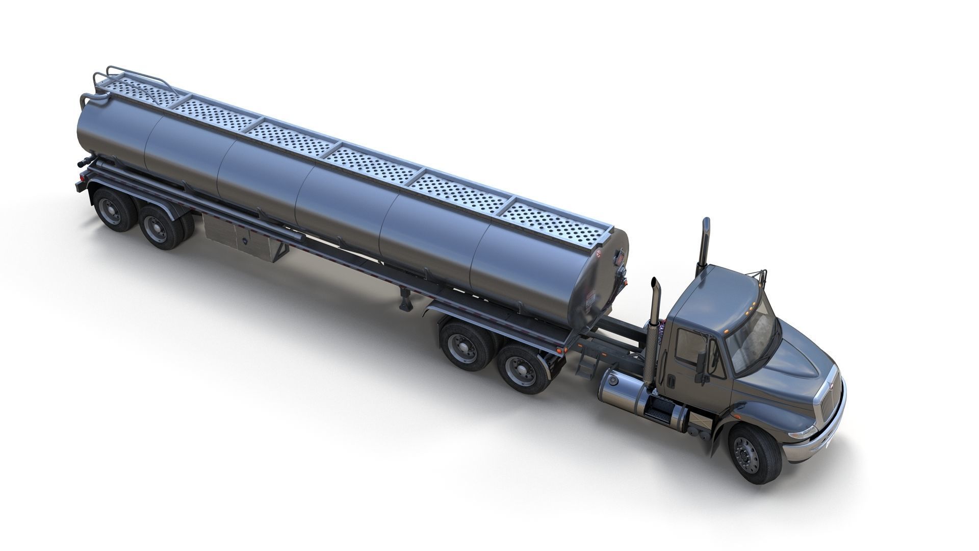 Industrial International Durastar fuel trailer Low-poly 3D model_4