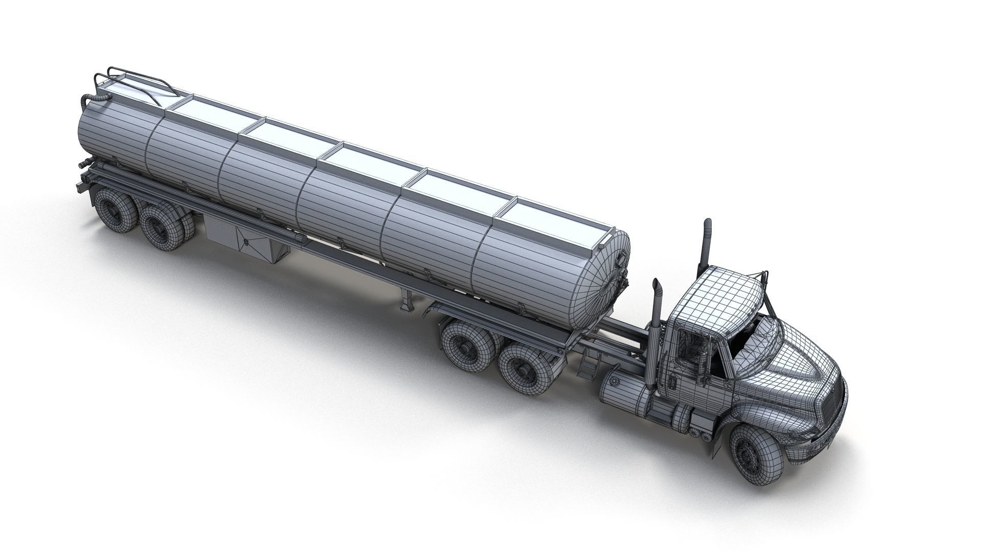 Industrial International Durastar fuel trailer Low-poly 3D model_18