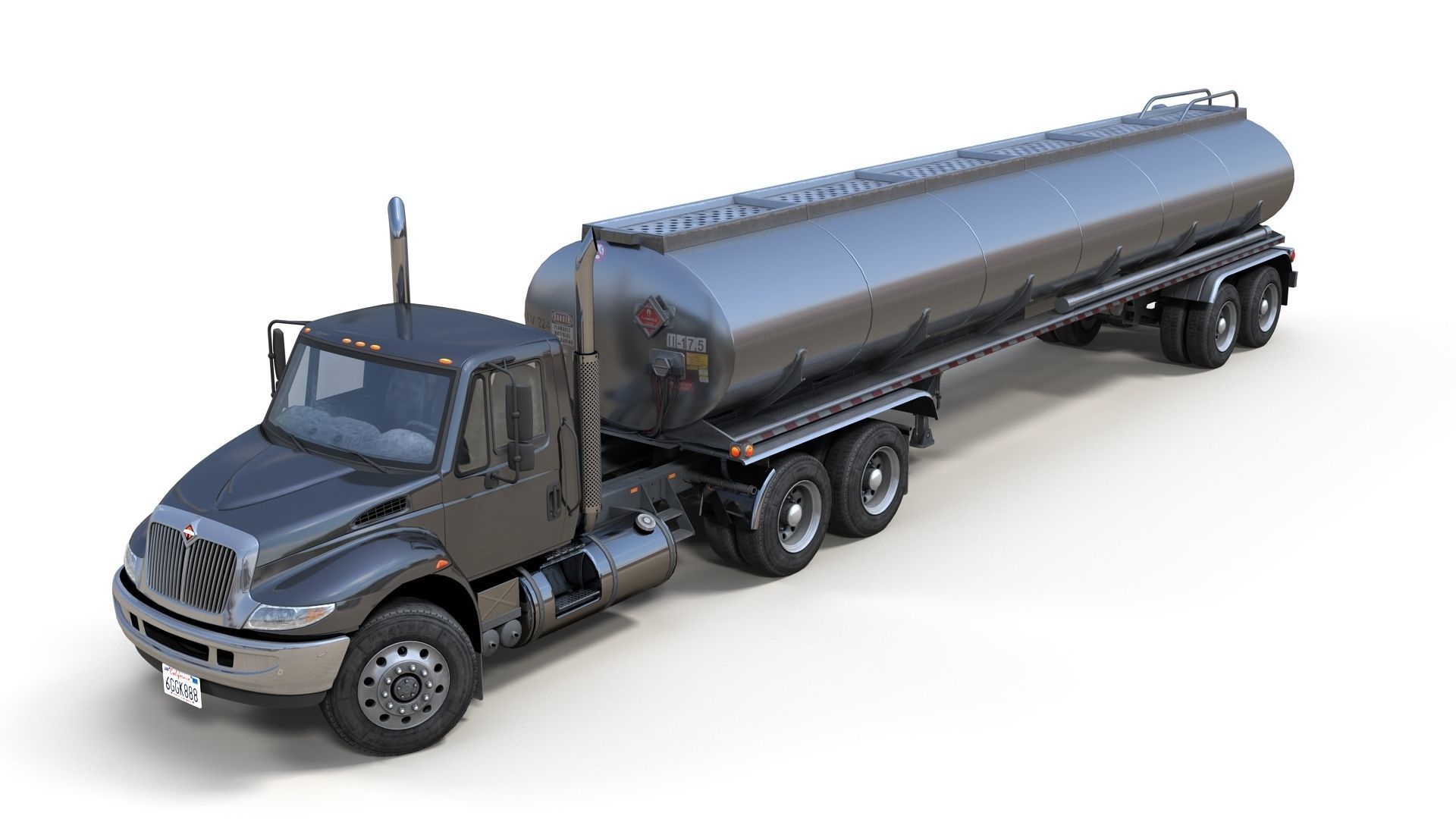 Industrial International Durastar fuel trailer Low-poly 3D model_2