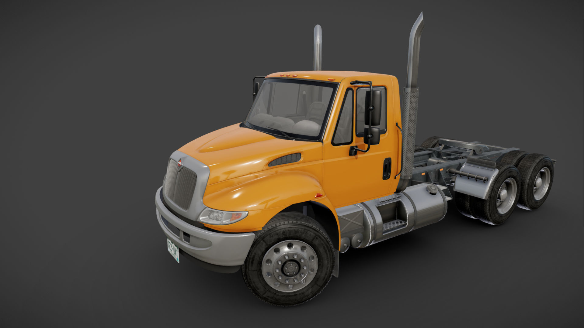 Industrial International Durastar fuel trailer Low-poly 3D model_36