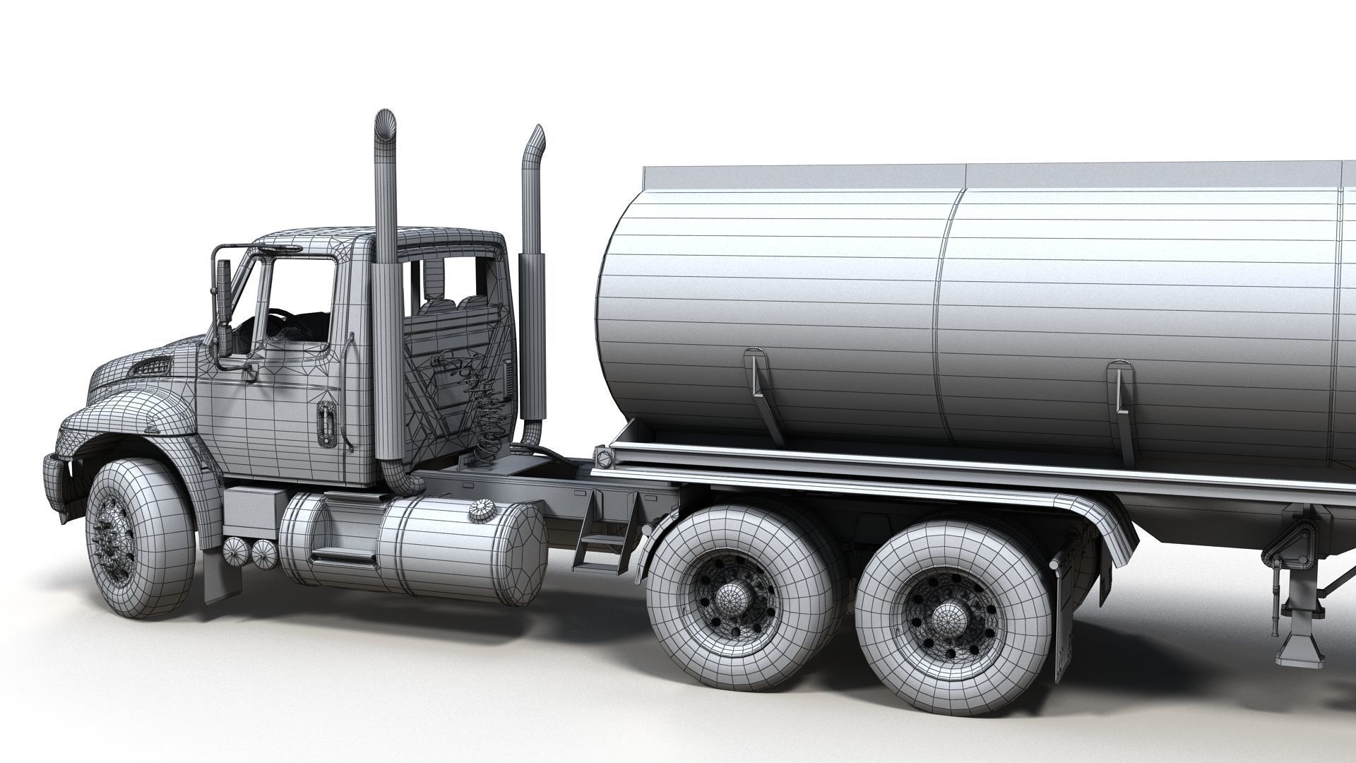 Industrial International Durastar fuel trailer Low-poly 3D model_19