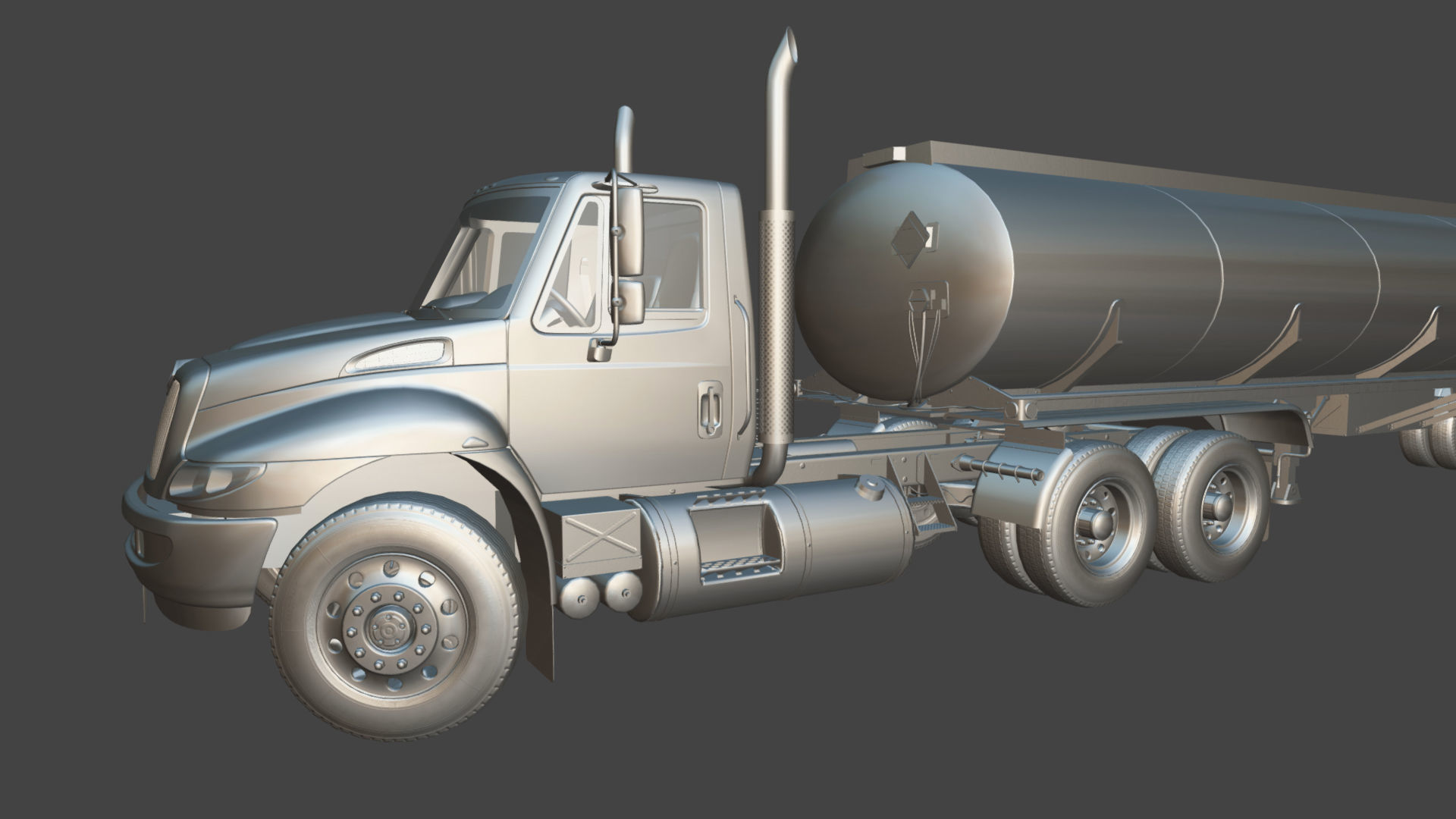 Industrial International Durastar fuel trailer Low-poly 3D model_43
