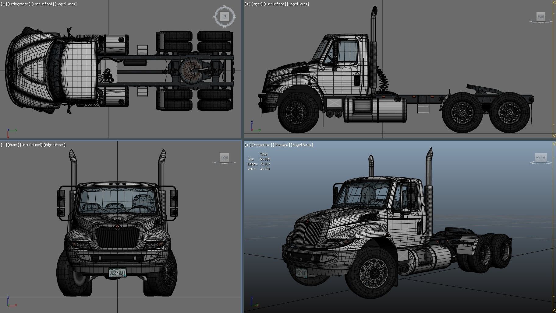 Industrial International Durastar fuel trailer Low-poly 3D model_58
