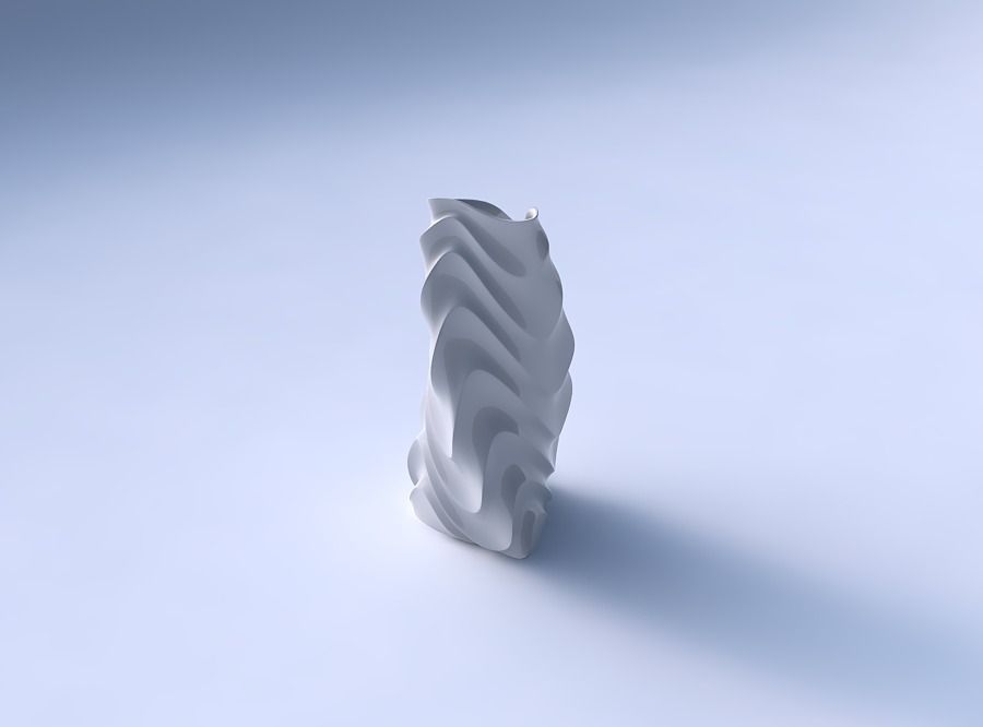 Vase bulky helix with curved horizontal wavy sections 3D print model_3
