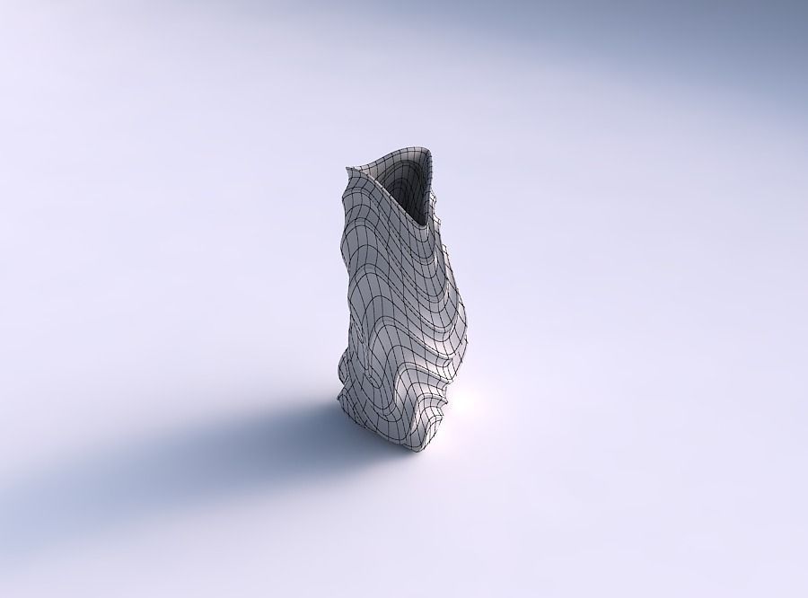 Vase bulky helix with curved horizontal wavy sections 3D print model_5