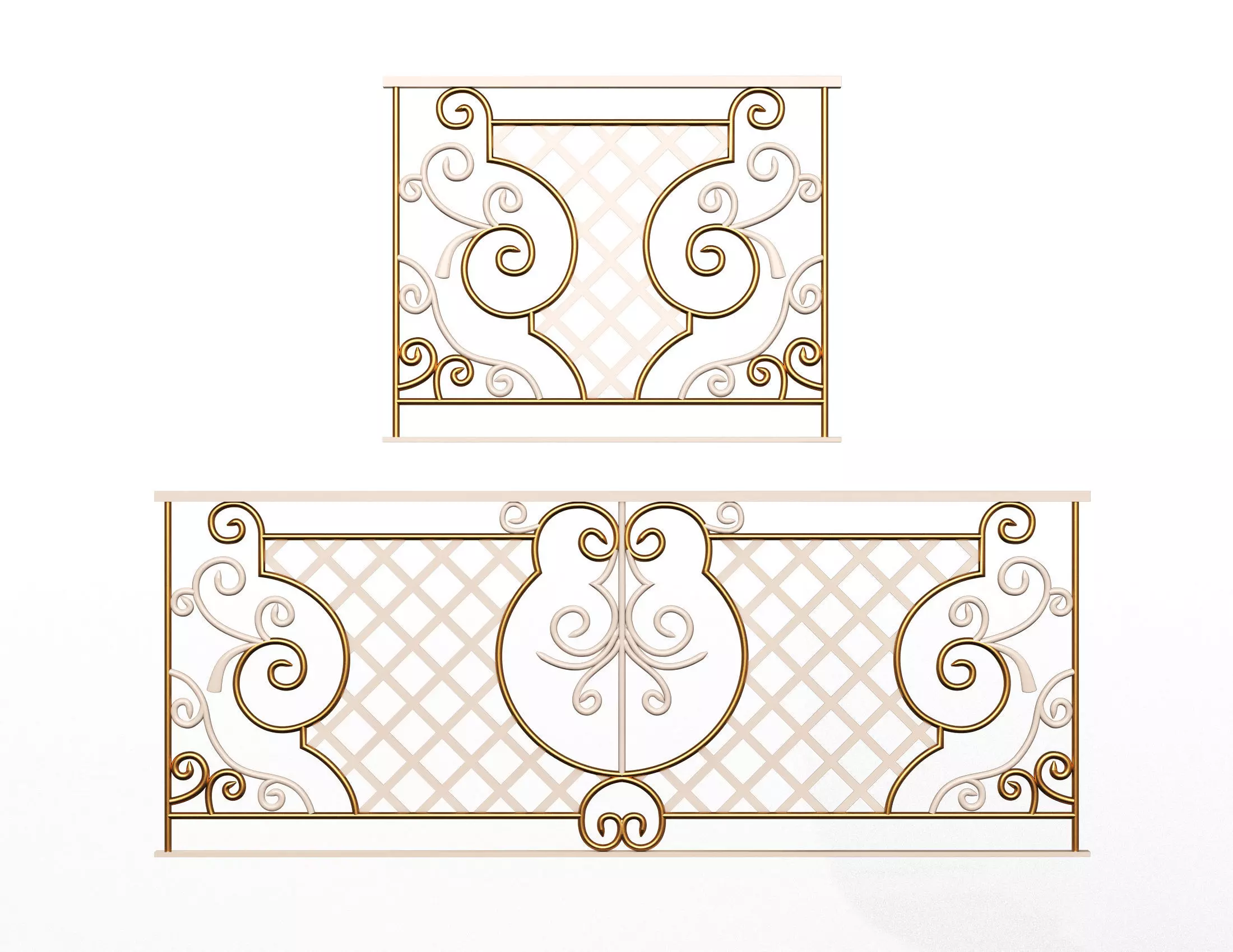 Forging Iron Forged Balcony Railing 09 3D model