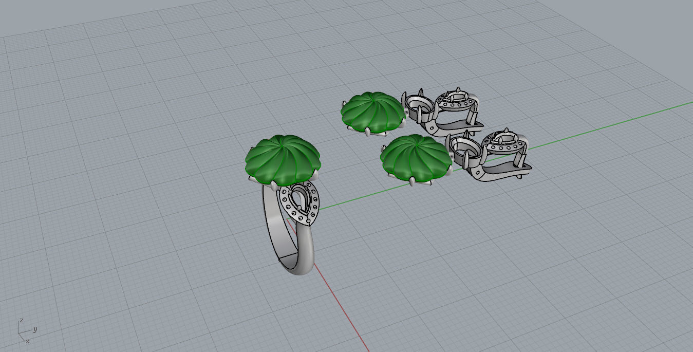 Ring and Earrings  3D print model_8