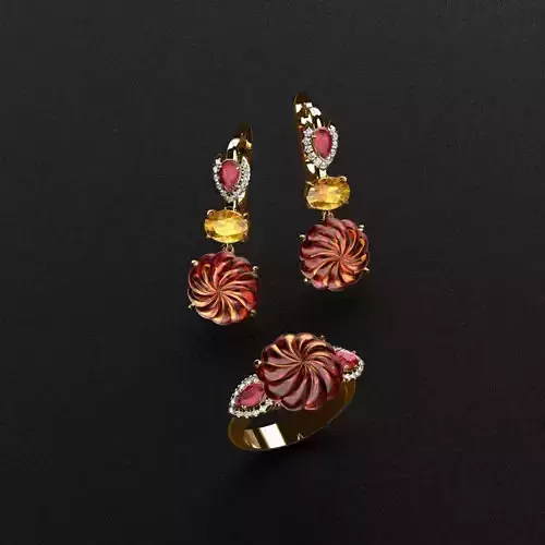 Ring and Earrings  3D print model