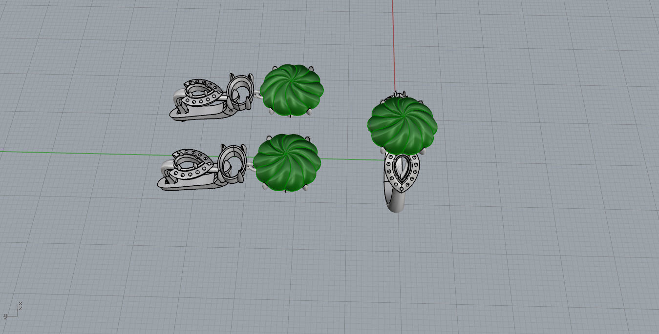 Ring and Earrings  3D print model_9