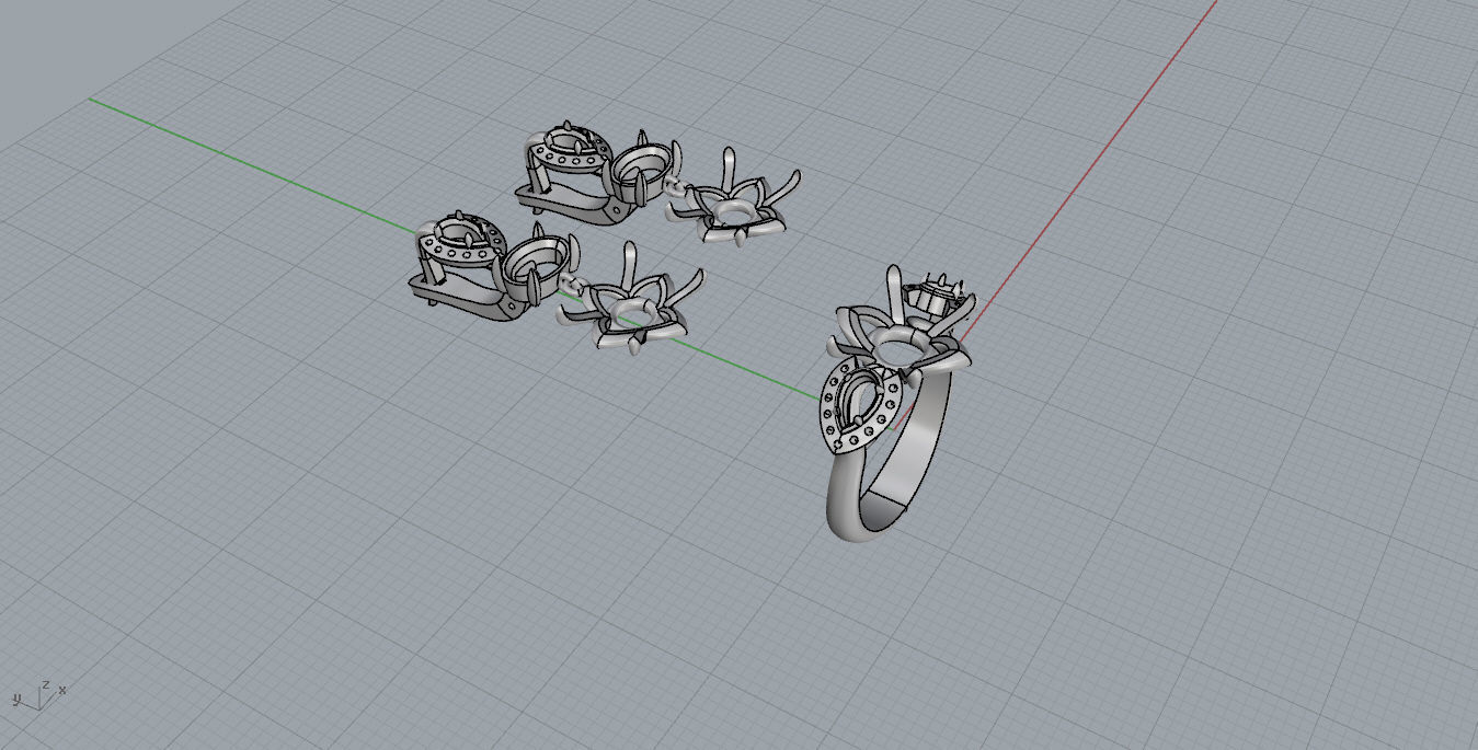 Ring and Earrings  3D print model_11