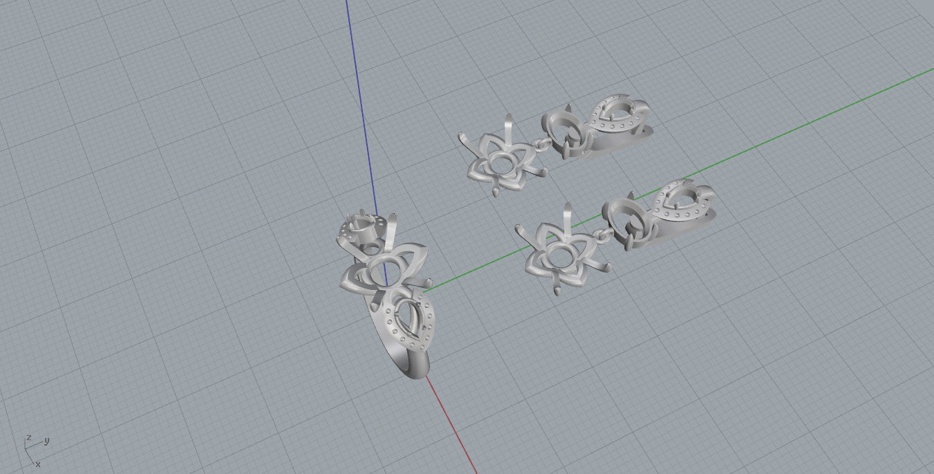 Ring and Earrings  3D print model_13