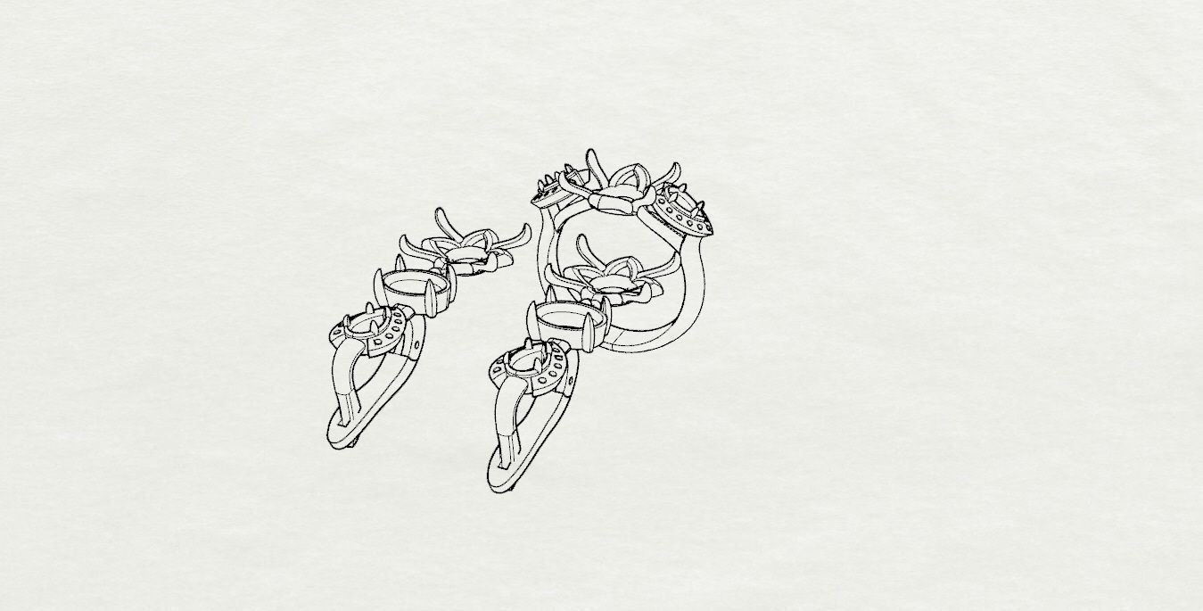 Ring and Earrings  3D print model_18