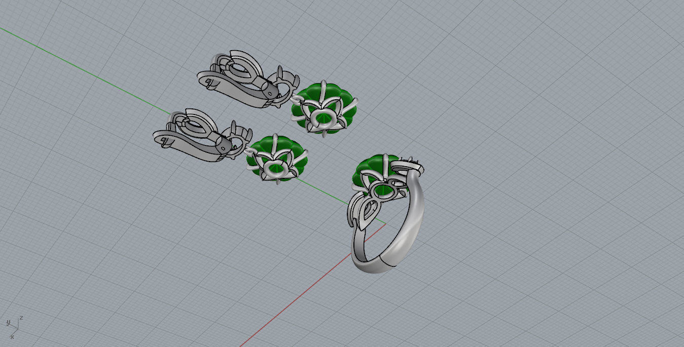 Ring and Earrings  3D print model_10