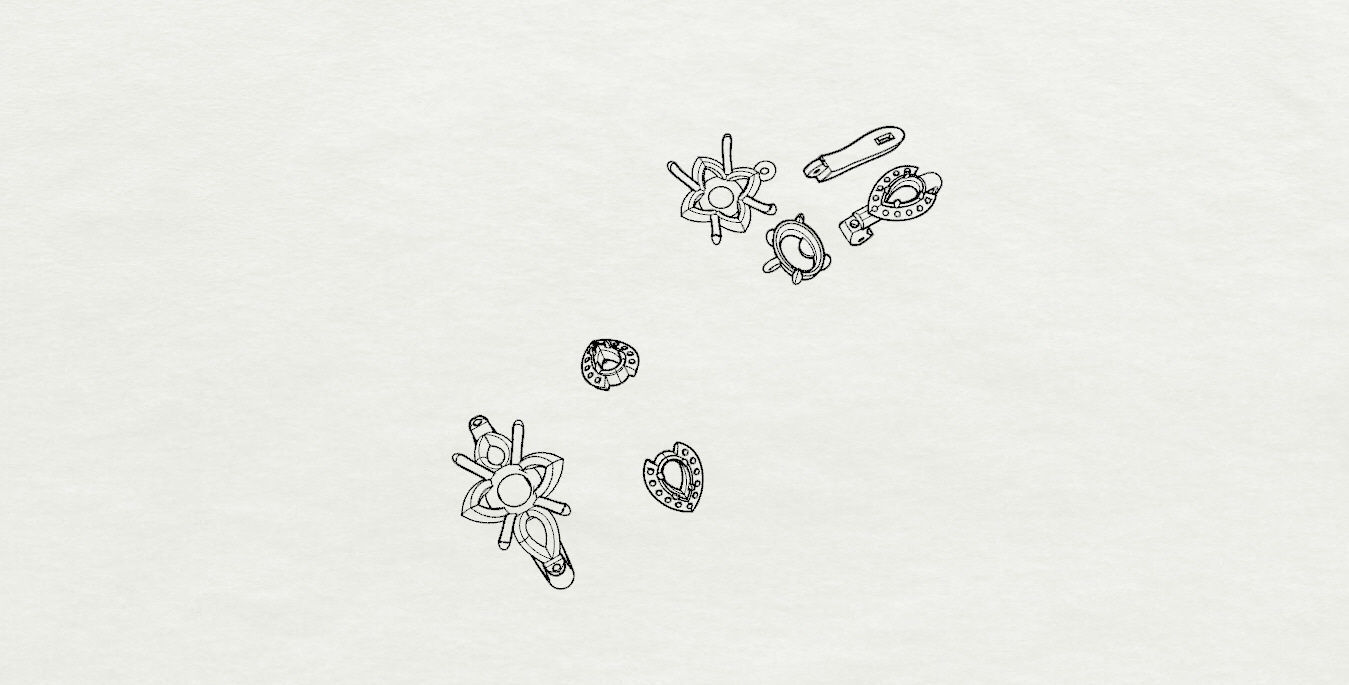 Ring and Earrings  3D print model_21