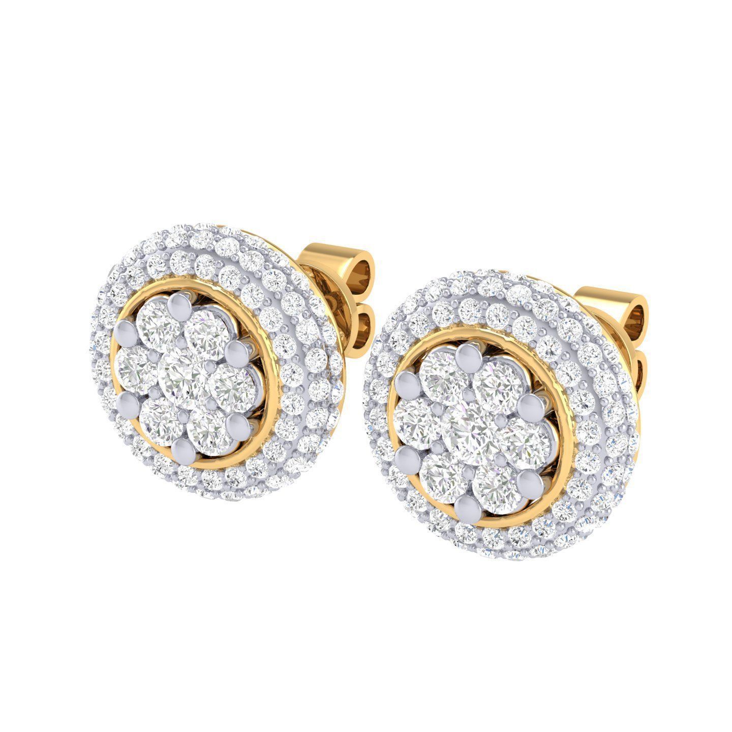 Women Round Earrings 3dm stl render detail 3D print model_8