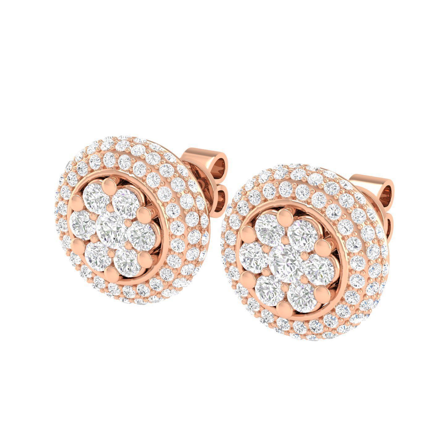 Women Round Earrings 3dm stl render detail 3D print model_2