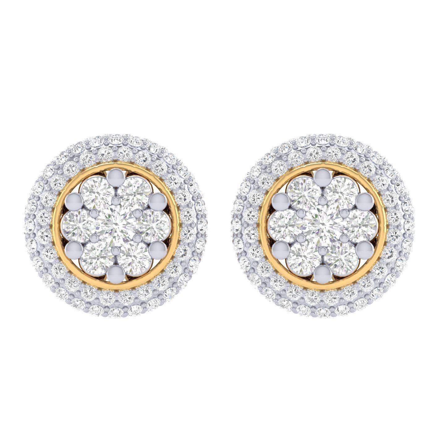 Women Round Earrings 3dm stl render detail 3D print model_6