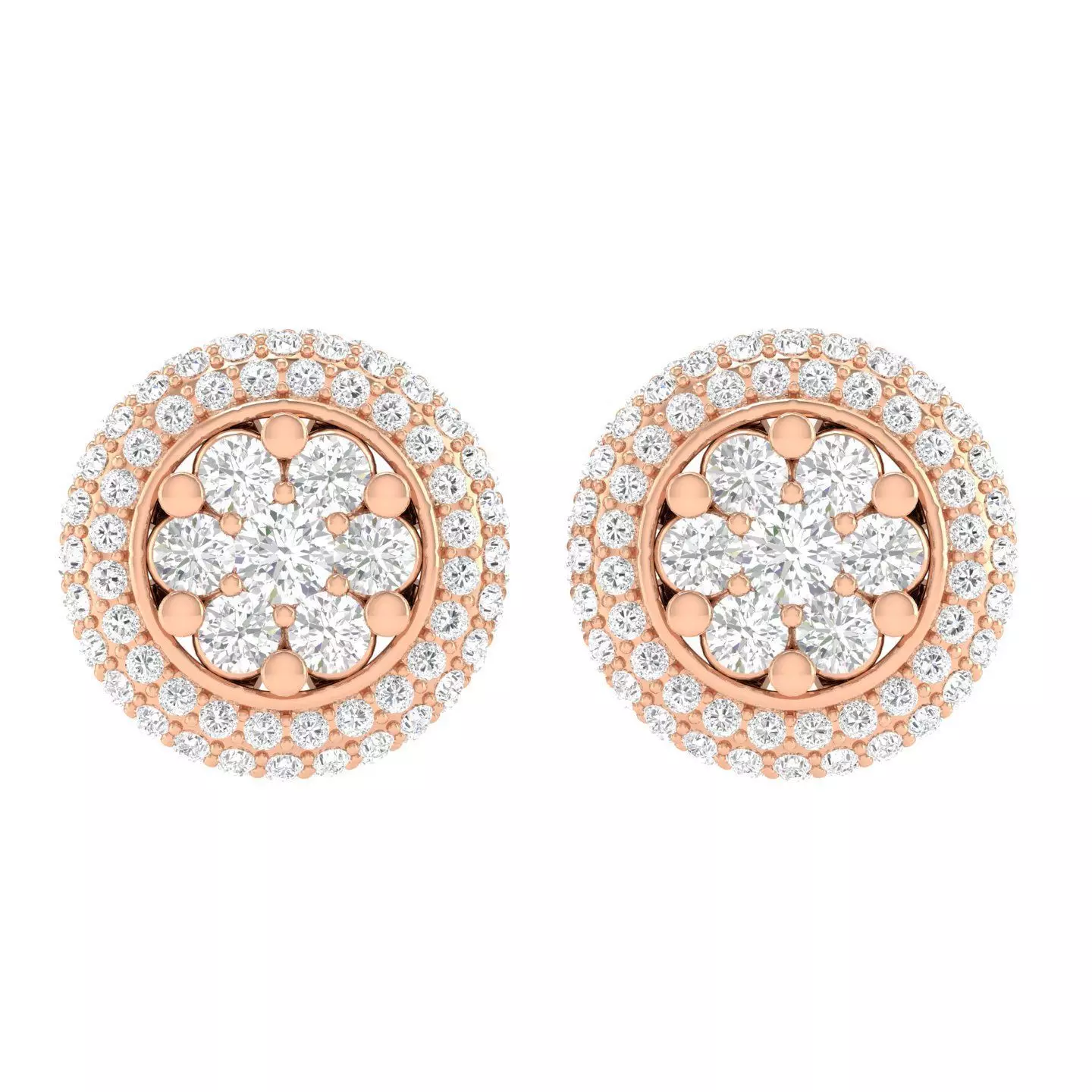 Women Round Earrings 3dm stl render detail 3D print model_0