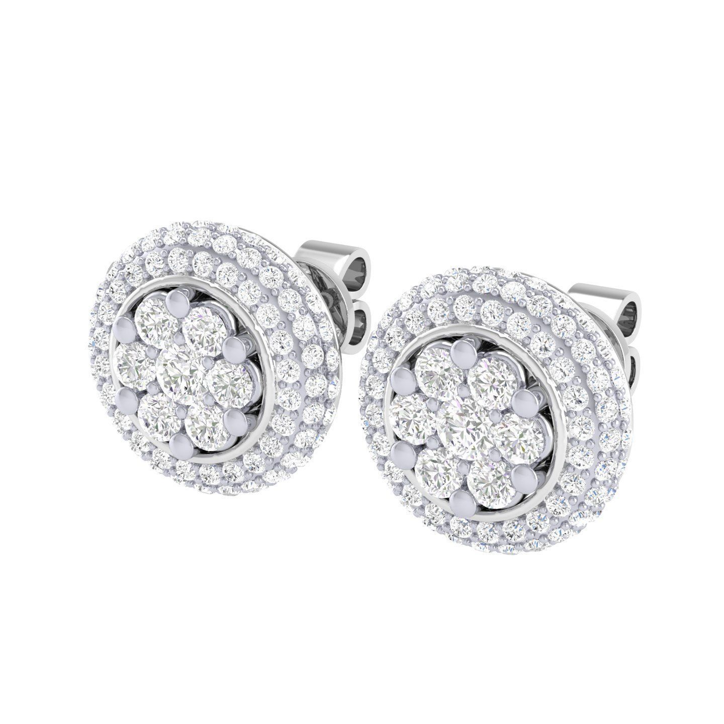 Women Round Earrings 3dm stl render detail 3D print model_5