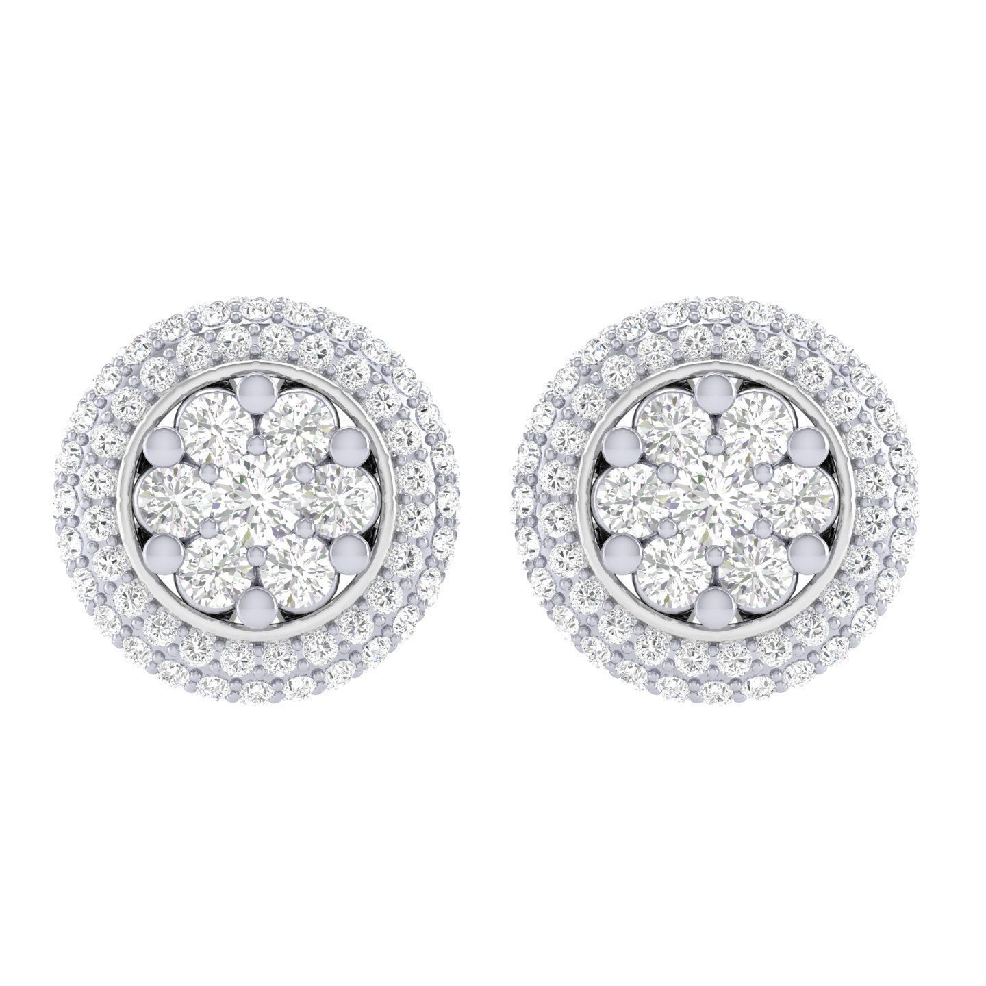 Women Round Earrings 3dm stl render detail 3D print model_3